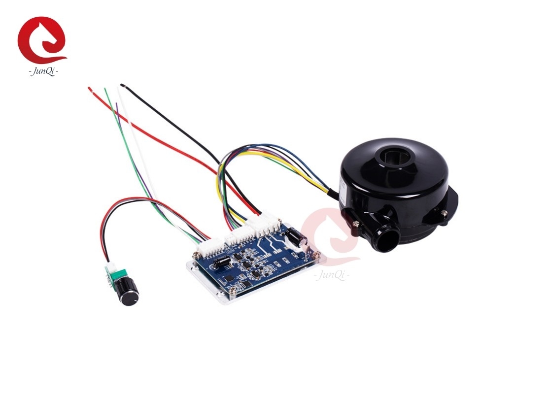 JUNQI 24V 24000rpm 57m3/h การไหลของอากาศ ความดันสูง เครื่องลม DC ที่ไม่มีแปรง สําหรับเครื่องล้างอากาศ