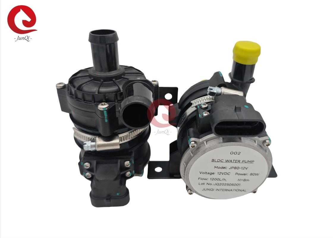 JUNQI โวลเตชั่นต่ํา 12VDC 80W ปั๊มน้ําเย็นรถบัสไฟฟ้า ปั๊มน้ําอิเล็กทรอนิกส์หมุนเวียนสําหรับรถพลังงานใหม่