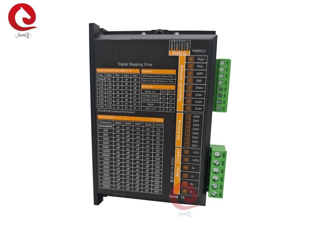 JQ6A 2Phase Stepper Motor Driver 24-80VDC 1-6A เครื่องควบคุมมอเตอร์ขั้นสําหรับ Nema17 Nema 23 Nema34